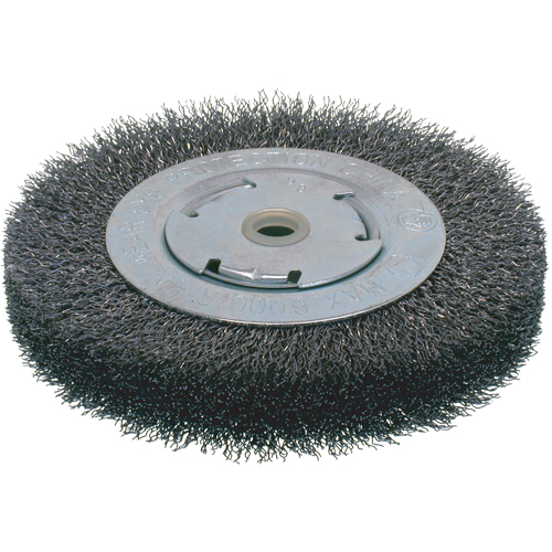 Brosses &eacute;conomiques &agrave; fils cr&ecirc;p&eacute;s - Face large, 6" dia., Fils 0.014, Arbre 2" Rideout Tool & Machine Inc.