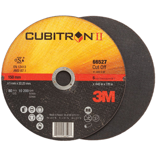 Meule &agrave; tronçonner Cubitron II, 4-1/2" x 0,04"/0,045", Arbre de 7/8", Type 27, C&eacute;ramique, 13 300 Tr/min Rideout Tool & Machine Inc.