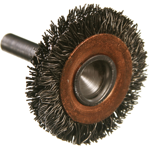 Circular Crimped Wire End Brushes, 3", 0.014" Fill, 1/4" Shank Rideout Tool & Machine Inc.
