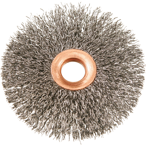 3" Copper Centre Crimped Wire Wheels, 3" Dia., 0.014" Fill, 1/2" Arbor Rideout Tool & Machine Inc.