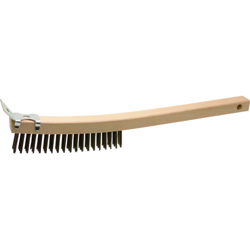 Scratch Brush With Scraper, Steel, 3 x 19 Wire Rows, 13" Long Rideout Tool & Machine Inc.