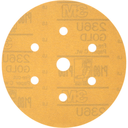 Disque de ponçage antipoussi&egrave;re Hookit, dia 6", Grain P180, Oxyde d'aluminium, Poids C Rideout Tool & Machine Inc.