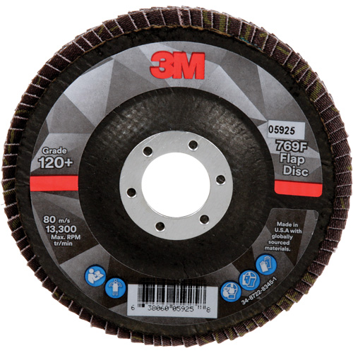 769F Quick Change Flap Disc, 4-1/2" x 7/8", Type 29, 120+ Grit, Ceramic Rideout Tool & Machine Inc.
