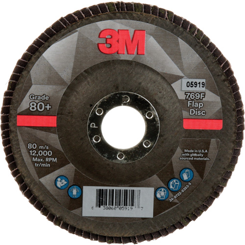 Disque &agrave; lamelles &agrave; changement rapide 769F, 5" x 7/8", Type 27, Grain 80+, C&eacute;ramique Rideout Tool & Machine Inc.