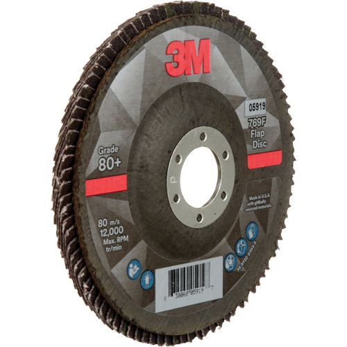 Disque &agrave; lamelles &agrave; changement rapide 769F, 5" x 7/8", Type 27, Grain 80+, C&eacute;ramique Rideout Tool & Machine Inc.