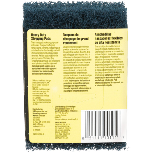 Heavy-Duty Stripping Pads, Aluminum Oxide, 3-1/2" x 5", Coarse Grit Rideout Tool & Machine Inc.