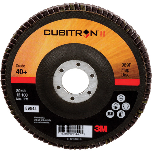 Disque &agrave; lamelles 969F Cubitron II , 5" x 7/8", Type 27, Grain 40+, C&eacute;ramique Rideout Tool & Machine Inc.
