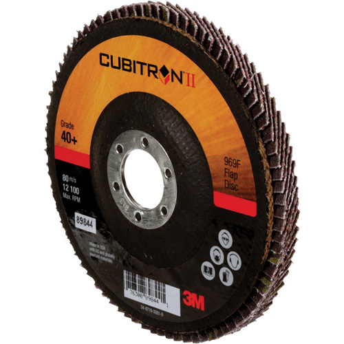Disque &agrave; lamelles 969F Cubitron II , 5" x 7/8", Type 27, Grain 40+, C&eacute;ramique Rideout Tool & Machine Inc.