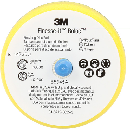 Finesse-it Roloc Finishing Disc Pad, 3" Dia. Rideout Tool & Machine Inc.