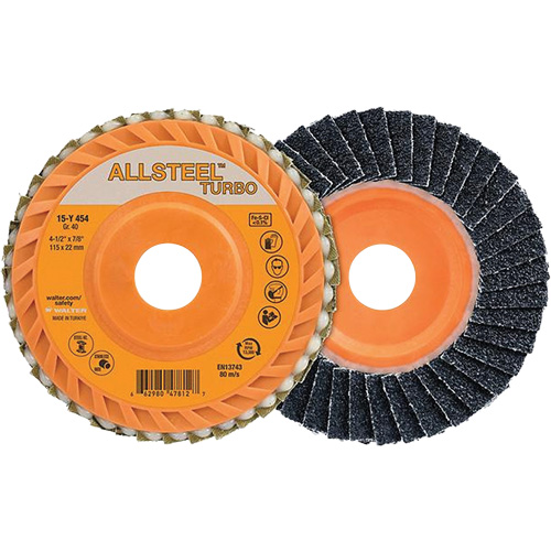 Turbo Flap Disc, 4-1/2" x 5/8"-11, 40 Grit, Zirconia Alumina Rideout Tool & Machine Inc.