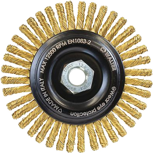 Brosse m&eacute;tallique &agrave; touret sans cr&eacute;ation d'&eacute;tincelles, 5" dia. x 5/8"-11 arbre Rideout Tool & Machine Inc.