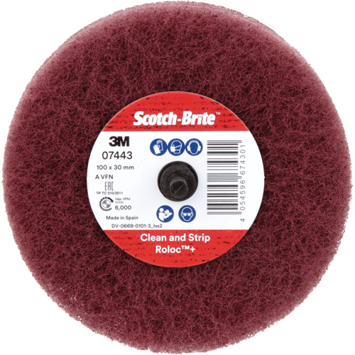 Scotch-Brite Roloc Plus General Purpose Scuffing Wheel, 4" Dia. Rideout Tool & Machine Inc.