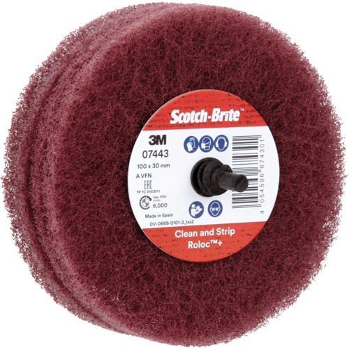 Scotch-Brite Roloc Plus General Purpose Scuffing Wheel, 4" Dia. Rideout Tool & Machine Inc.