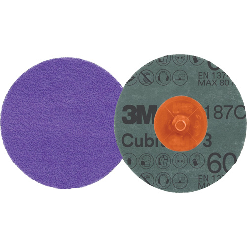 Cubitron 3 Roloc Fibre Disc, 2" Dia., 60+ Grit, Ceramic Rideout Tool & Machine Inc.