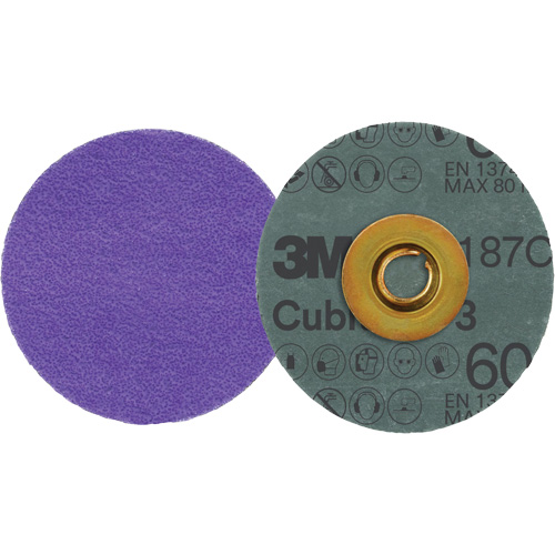 Cubitron 3 Roloc Fibre Disc, 3" Dia., 60+ Grit, Ceramic Rideout Tool & Machine Inc.