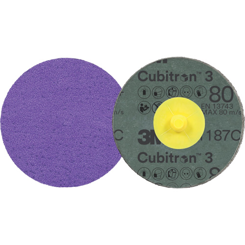 Cubitron 3 Roloc Fibre Disc, 3" Dia., 80+ Grit, Ceramic Rideout Tool & Machine Inc.