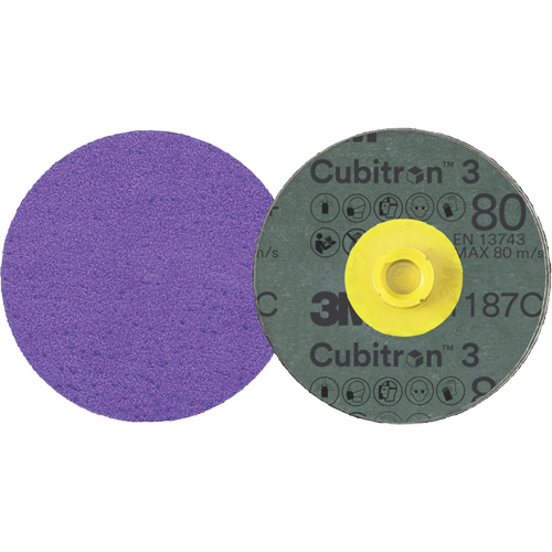 Cubitron 3 Roloc Fibre Disc, 4" Dia., 80+ Grit, Ceramic Rideout Tool & Machine Inc.