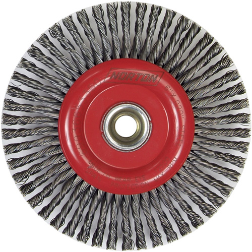 Stringer Bead Knot Wire Brush For Angle Grinders, 6" Dia., 0.02" Fill, 5/8"-11 Arbor, Steel Rideout Tool & Machine Inc.