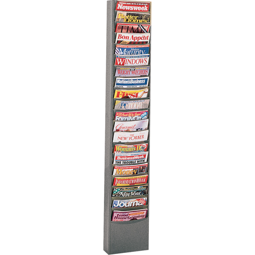 Literature Storage Racks, Stationary, 20 Slots, Steel, 13-1/8" W x 4-1/8" D x 58-1/2" H Rideout Tool & Machine Inc.