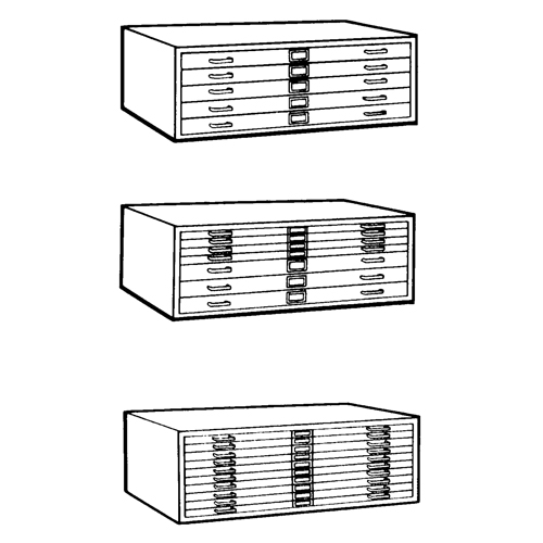 Steel Plan Files, 5 Drawers, 40-3/8" W x 29-3/8" D x 16-1/2" H Rideout Tool & Machine Inc.