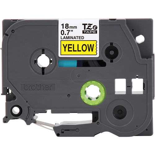 Tape Cartridge for P-touch&reg; Labeling System, 18 mm x 8 m, Black on Yellow Rideout Tool & Machine Inc.