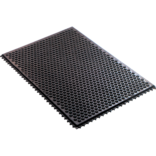 Syst&egrave;me de tapis anti-fatigue emboîtable en caoutchouc conducteur, Caoutchouc, 2' la c, 3' lo, 1/2" &eacute;paisseur, Noir Rideout Tool & Machine Inc.