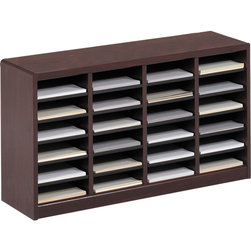 E-Z Stor&reg; Literature Organizer, Stationary, 24 Slots, Wood, 40" W x 11-3/4" D x 23" H Rideout Tool & Machine Inc.