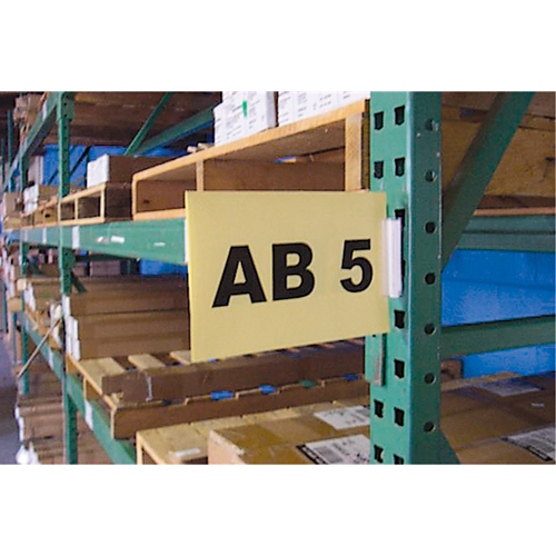 Slip 'N Stik Snap-On Warehouse Aisle Sign Kits, 11" x 8-1/2", Plastic Rideout Tool & Machine Inc.