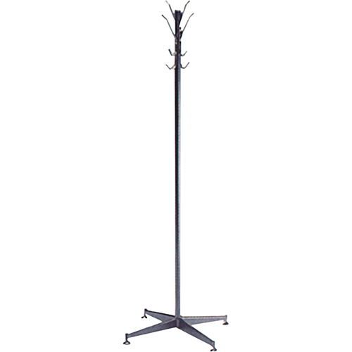 Coat Tree, 60" H, Steel, Black, 8 Hook(s) Rideout Tool & Machine Inc.