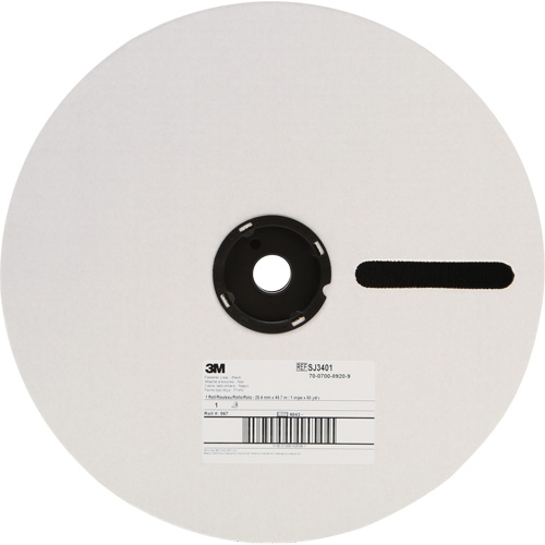 Plasticizer Resistant Fastener, Loop, 50 yds x 1", Adhesive, Black Rideout Tool & Machine Inc.
