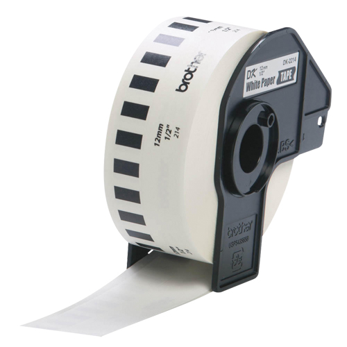 Tape Cartridge for P-touch&reg; Labeling System, 12 mm x 100', Black on White Rideout Tool & Machine Inc.