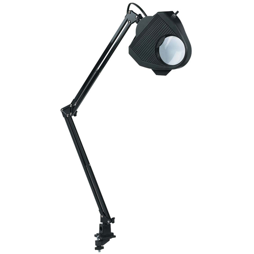 Magnifying Task Light, 60 W, Fluorescent/Incandescent/LED, Clamp, 40" Neck, Black Rideout Tool & Machine Inc.