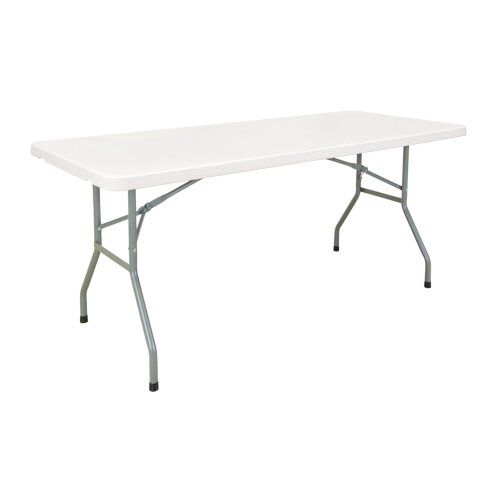 Table pliante, Rectangulaire, 60" l x 30" la, Poly&eacute;thyl&egrave;ne, Blanc Rideout Tool & Machine Inc.