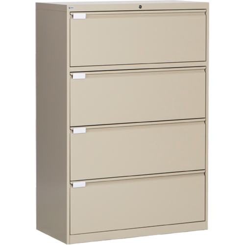 Lateral Filing Cabinet, Steel, 4 Drawers, 36" W x 18" D x 53-3/8" H, Beige Rideout Tool & Machine Inc.
