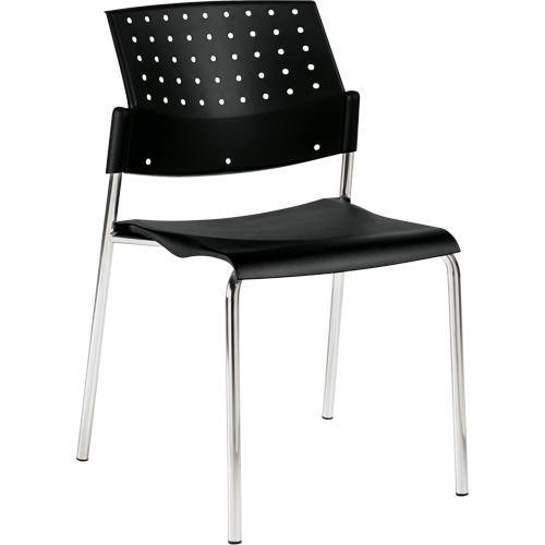 Chaise sans accoudoirs empilables, Plastique, Hauteur 33", Capacit&eacute; 300 lb, Noir Rideout Tool & Machine Inc.