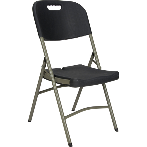 Chaise pliante, Poly&eacute;thyl&egrave;ne, Noir, Capacit&eacute; 350 lb Rideout Tool & Machine Inc.