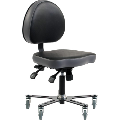 SF180 Multi-Tilt Ergonomic Chair, Mobile, Adjustable, Vinyl Seat, Black/Grey Rideout Tool & Machine Inc.
