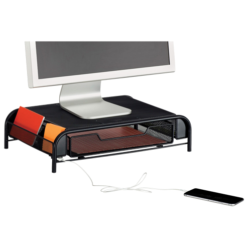 Organisateur de bureau avec alimentation USB Onyx Rideout Tool & Machine Inc.