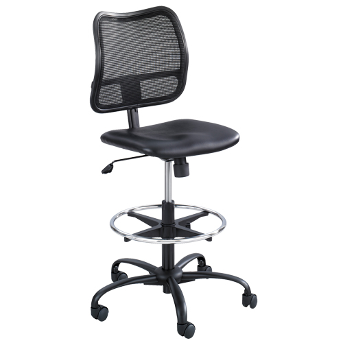 Vue Ergonomic Stool, Vinyl, Black, 250 lbs. Capacity Rideout Tool & Machine Inc.