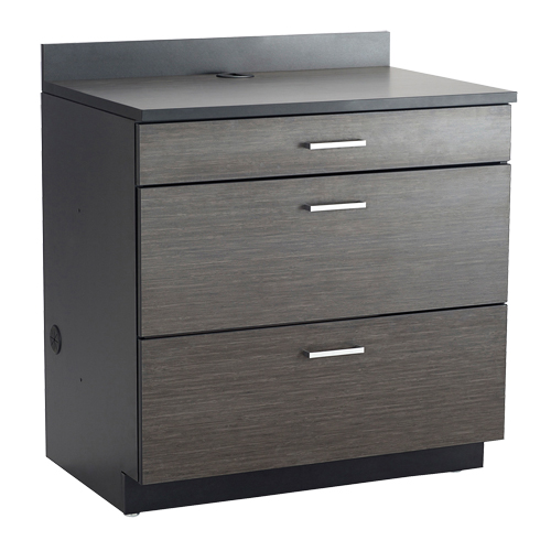 Modular Base Cabinet, 3 Drawers, 36" W x 25" D x 39" H, Asian Night/Black Rideout Tool & Machine Inc.
