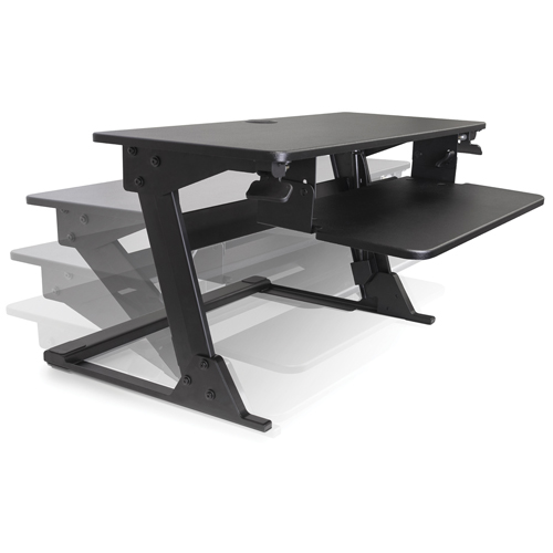 Poste de travail assis-debout Goya, Mod&egrave;le de bureau, 21" h x 35-2/5" la x 24" p, Noir Rideout Tool & Machine Inc.