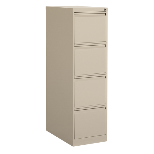 Vertical Filing Cabinet, Steel, 4 Drawers, 15-1/7" W x 25" D x 52" H, Beige Rideout Tool & Machine Inc.