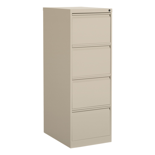 Vertical Filing Cabinet, Steel, 4 Drawers, 18-1/7" W x 25" D x 52" H, Beige Rideout Tool & Machine Inc.