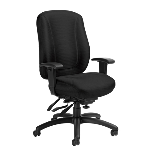Overtime High Back Chair, Fabric, Black, 300 lbs. Capacity Rideout Tool & Machine Inc.