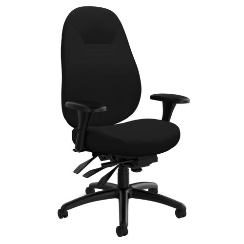 Medium Back Comfort Chair, Polyester, Black, 300 lbs. Capacity Rideout Tool & Machine Inc.