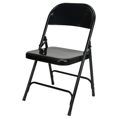 Chaise pliante, Acier, Noir, Capacit&eacute; 300 lb Rideout Tool & Machine Inc.
