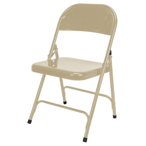 Folding Chair, Steel, Beige, 300 lbs. Weight Capacity Rideout Tool & Machine Inc.