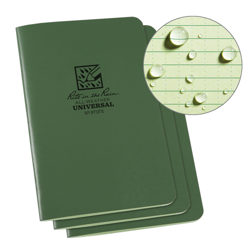 Notebook, Soft Cover, Green, 48 Pages, 4-5/8" W x 7" L Rideout Tool & Machine Inc.
