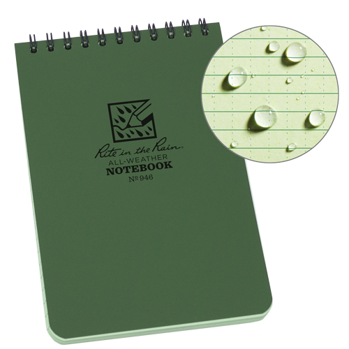 Carnet de notes de poche &agrave; spirale, Couverture souple, Vert, 100 Pages, 4" , 6"  Rideout Tool & Machine Inc.