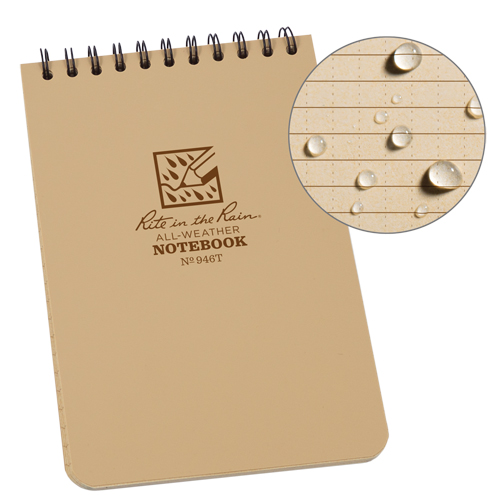 Carnet de notes de poche &agrave; spirale, Couverture souple, Havane, 100 Pages, 4" , 6"  Rideout Tool & Machine Inc.